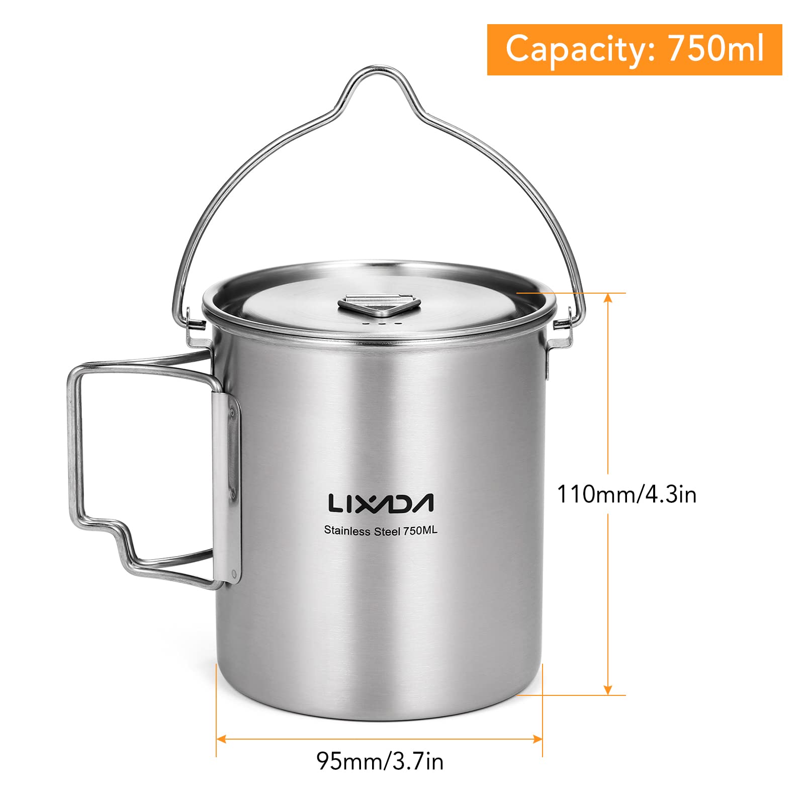 Lixada cup lid attached to reduce heat loss and keep debris out.