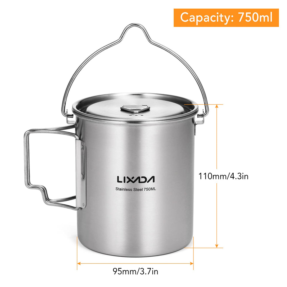 Lixada cup lid attached to reduce heat loss and keep debris out.