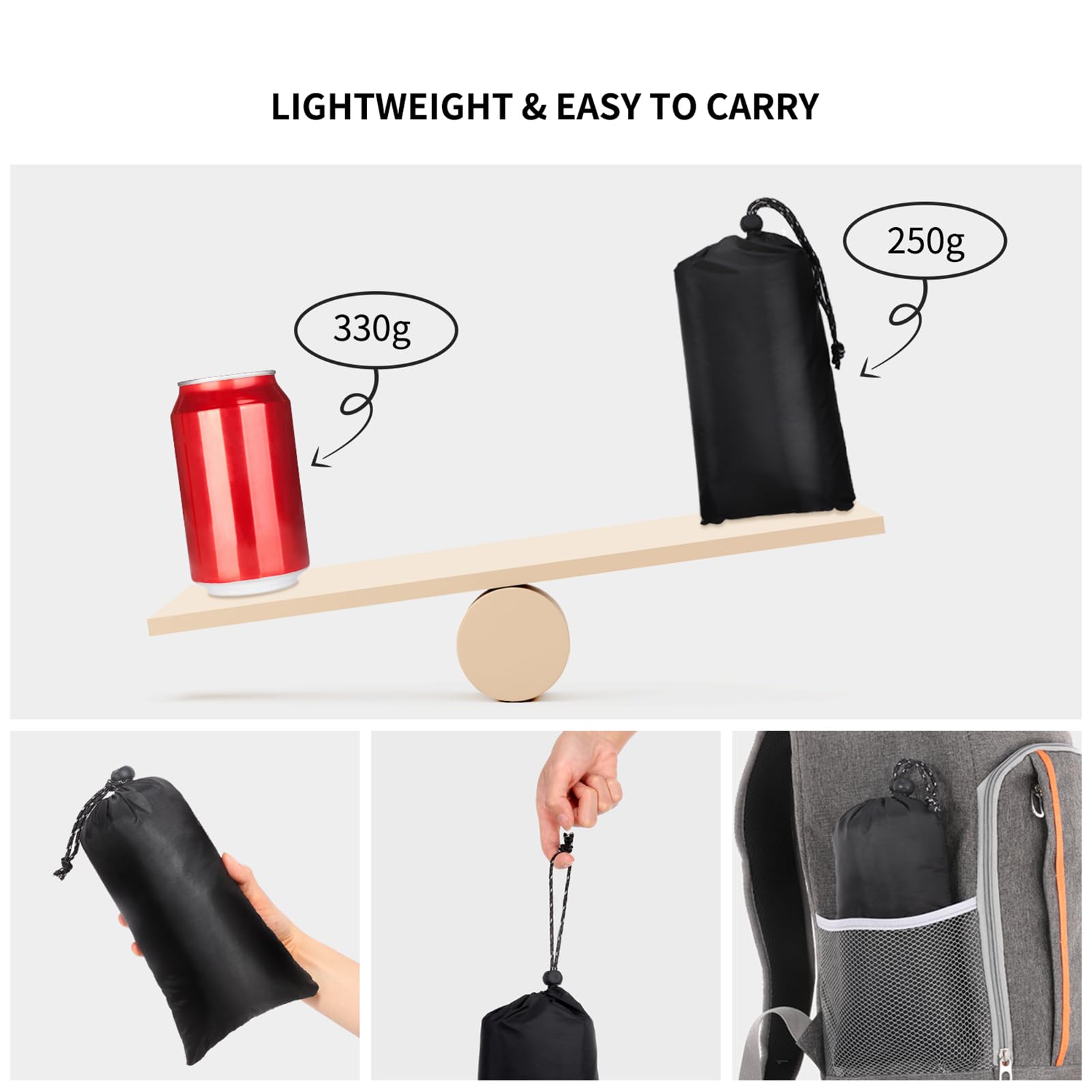 Lixada lightweight rain poncho packs away in its storage bag