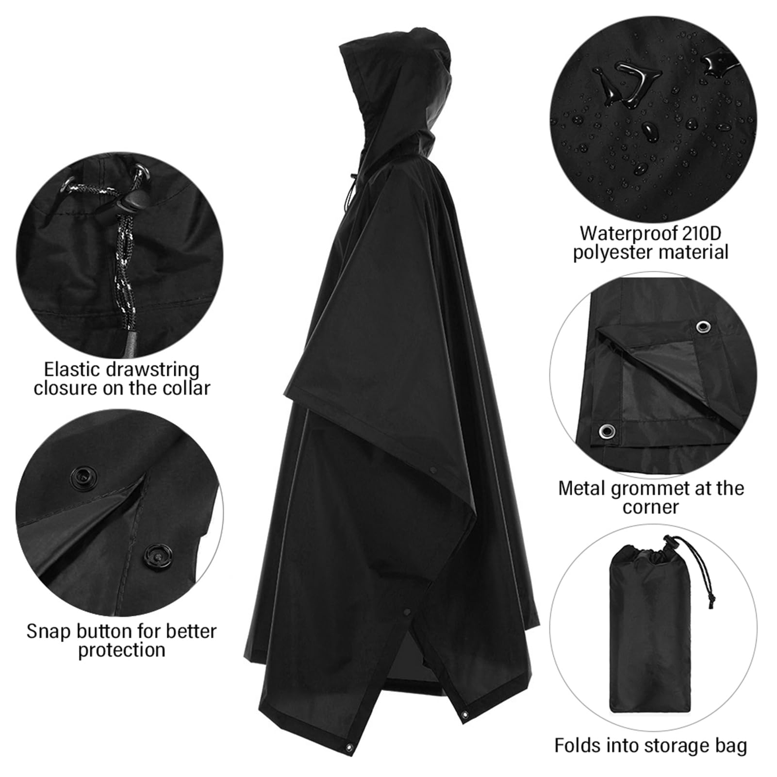 Lixada waterproof 210T poncho used as a flat tarp