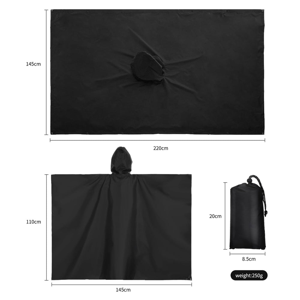 Lixada poncho used to shield a backpack from rain while hiking
