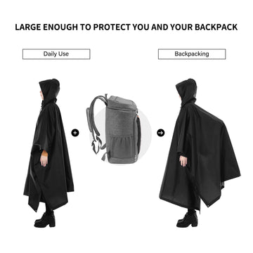 Lixada military rain poncho is lightweight and packable