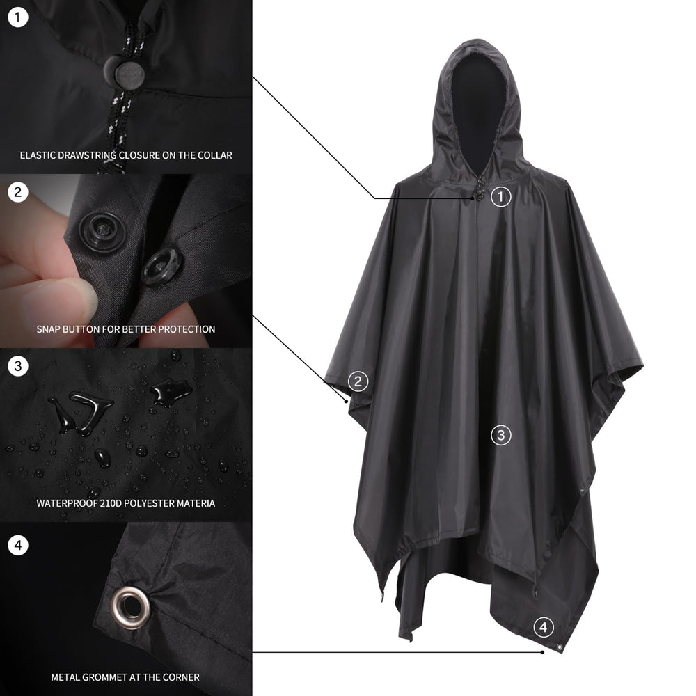 Lixada poncho corner grommets enable quick sun shelter setup