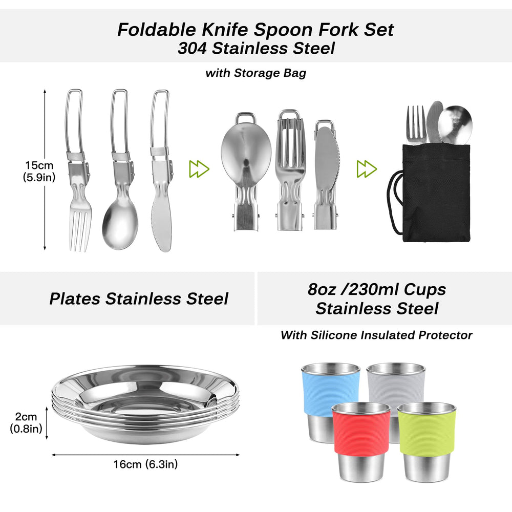Lixada pots with non-stick coating for easy cleanup on trail.