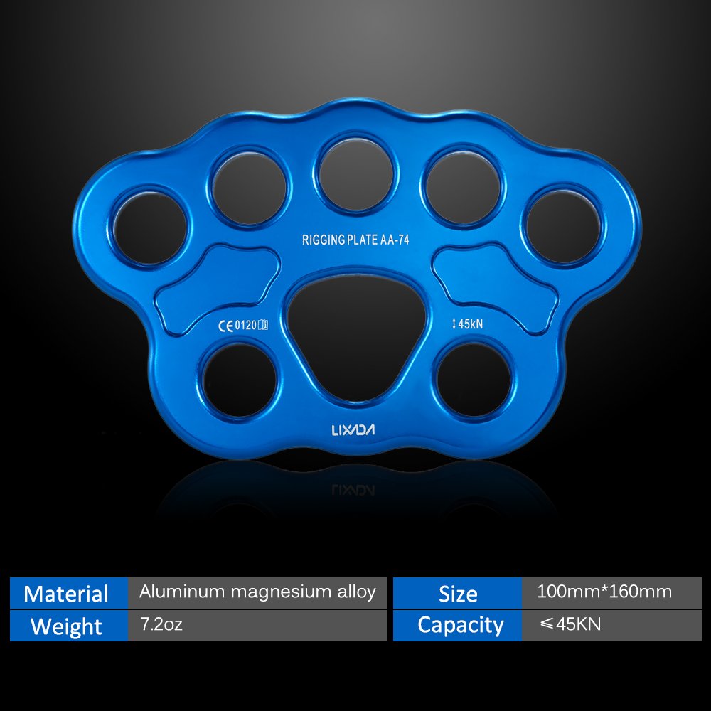 Lixada Paw Rigging Plate with big load-bearing holes stabilizes anchor points efficiently.