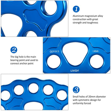 Lixada Paw Rigging Plate with symmetric design promotes balanced loading across anchors.