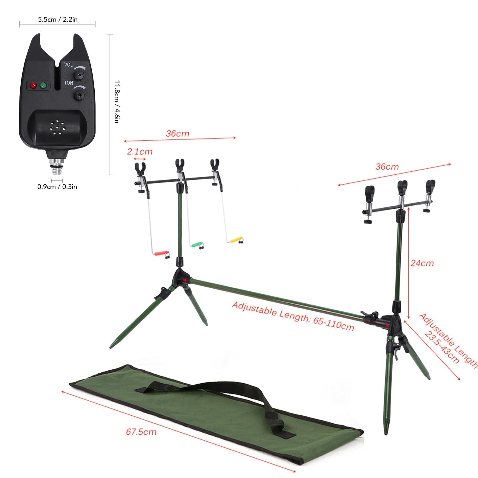 Lixada pod stand retractable height adjusts to rod length