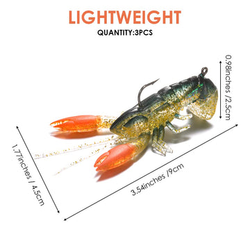 Lixada soft crawfish lure 3D eyes enhance targeting accuracy