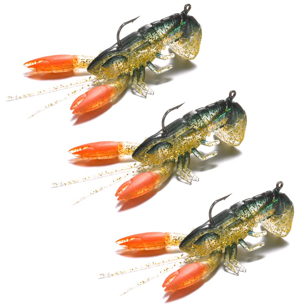 Lixada soft crawfish lure body shows lifelike motion to attract predators
