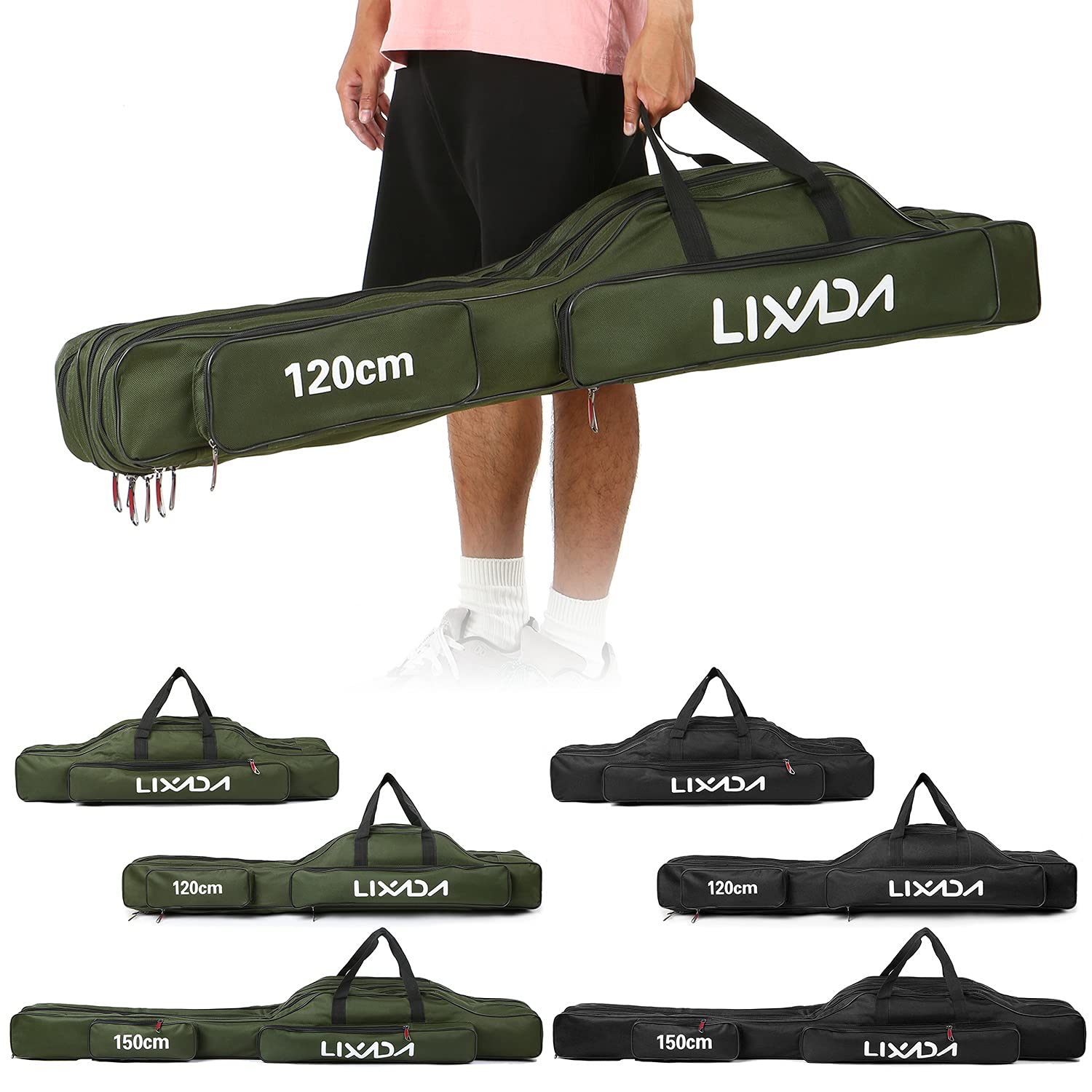 Lixada spacious three-compartment interior keeps gear organized on trips.