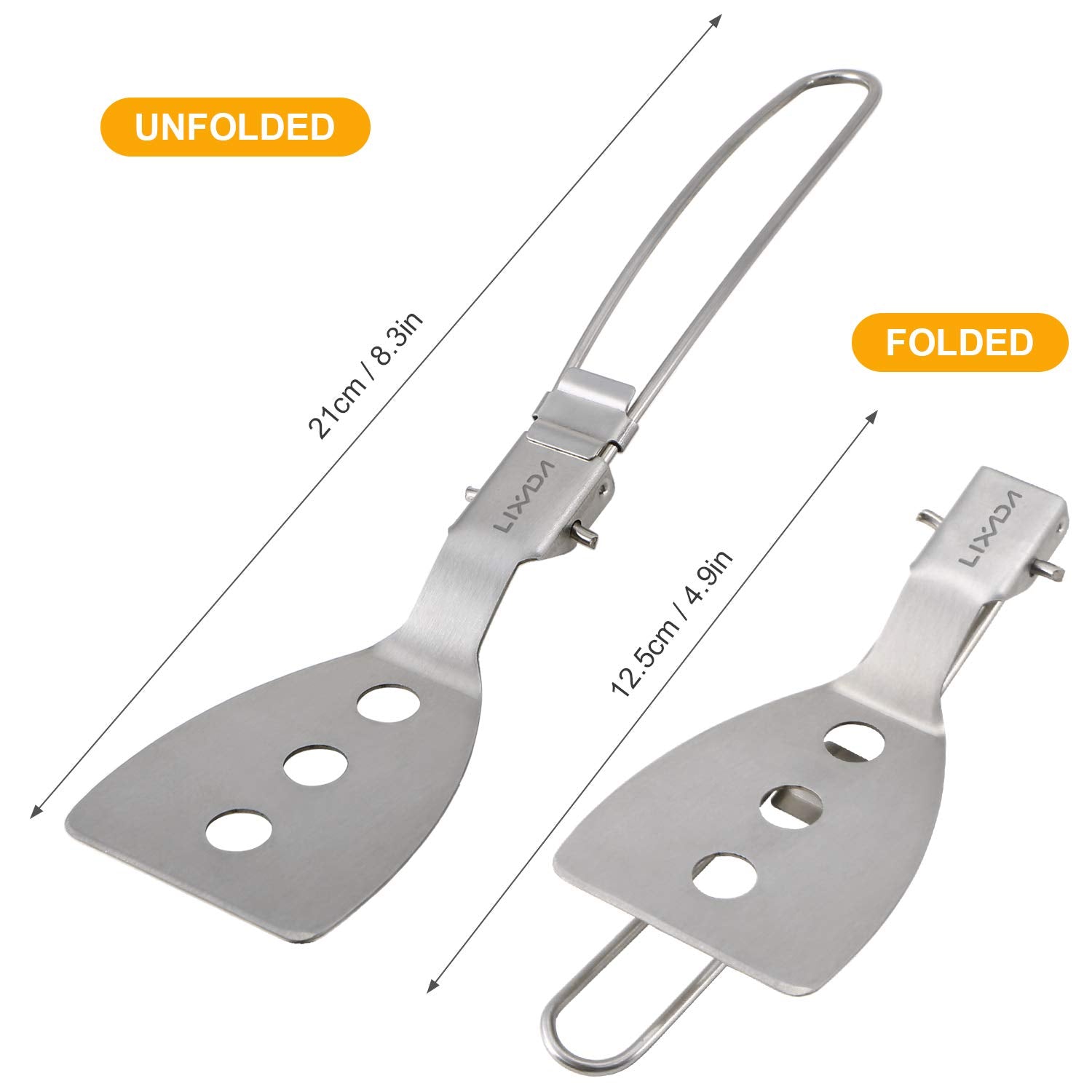 Lixada foldable spatula weighs 36.5 g for easy packing.