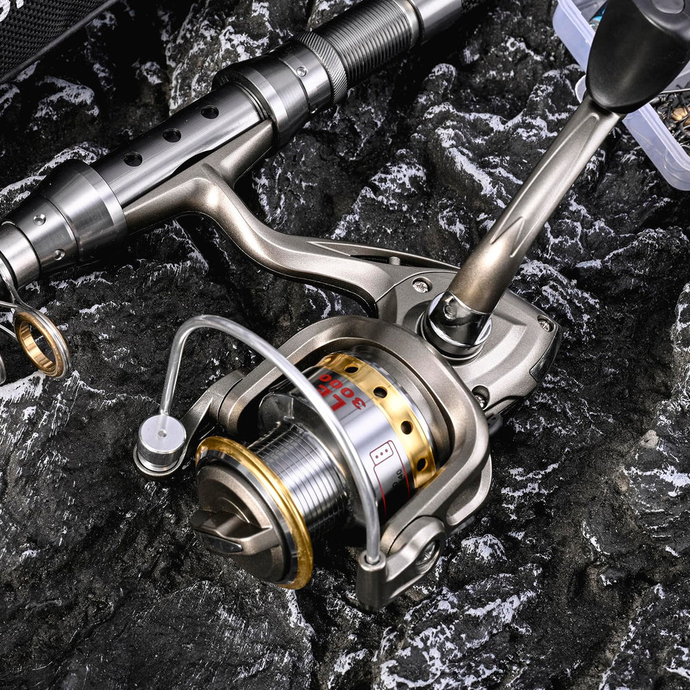 Lixada spinning reel non-slip grip ensures smooth winding during casts