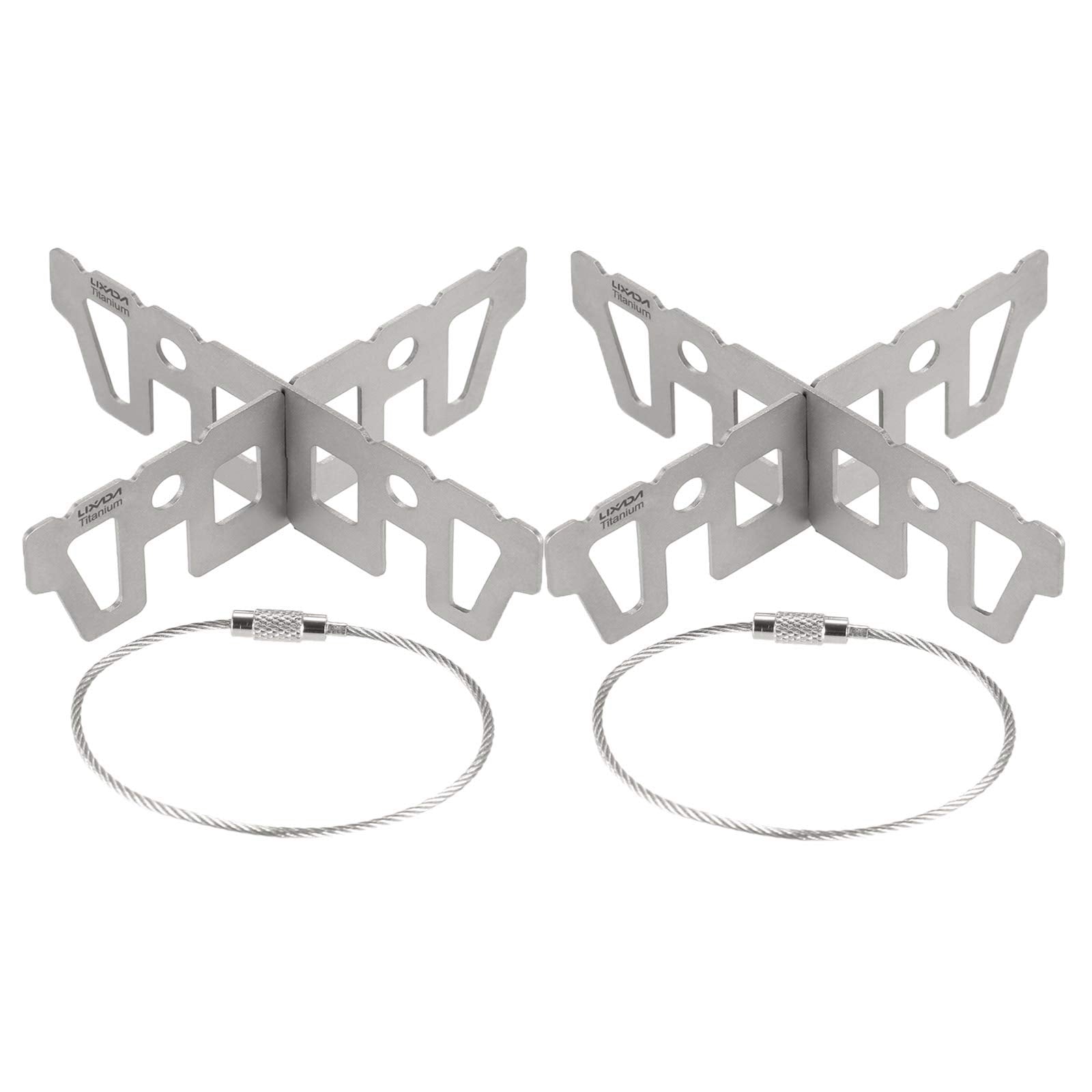 Lixada Titanium alcohol stove rack cross stand provides stable cooking support on outdoor trips.