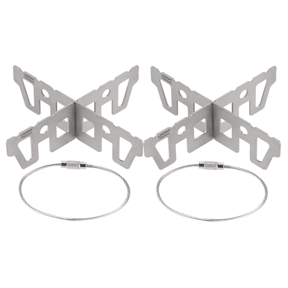 Lixada Titanium alcohol stove rack cross stand provides stable cooking support on outdoor trips.