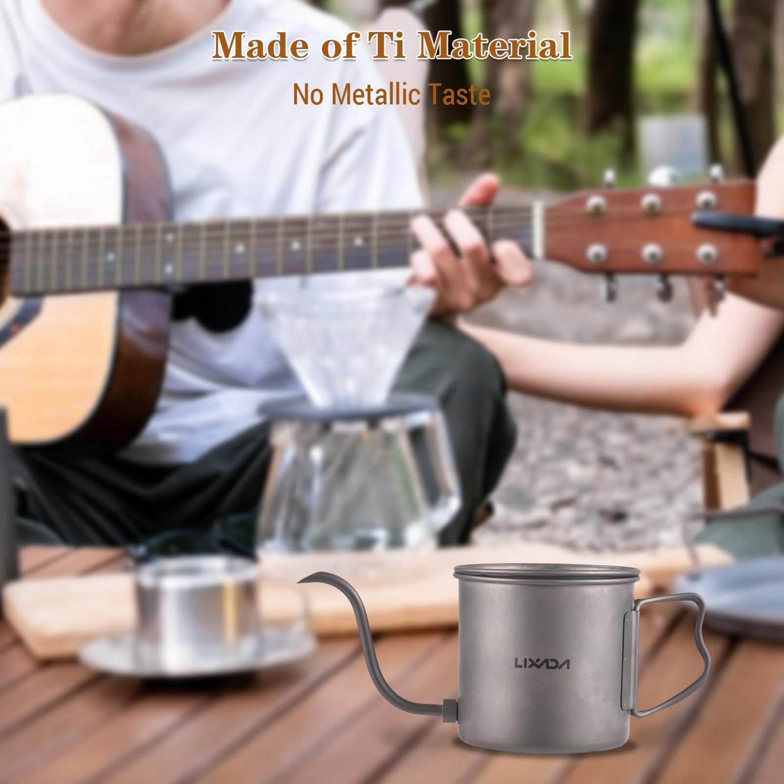 Compact design of the Lixada titanium camping kettle fits limited spaces.
