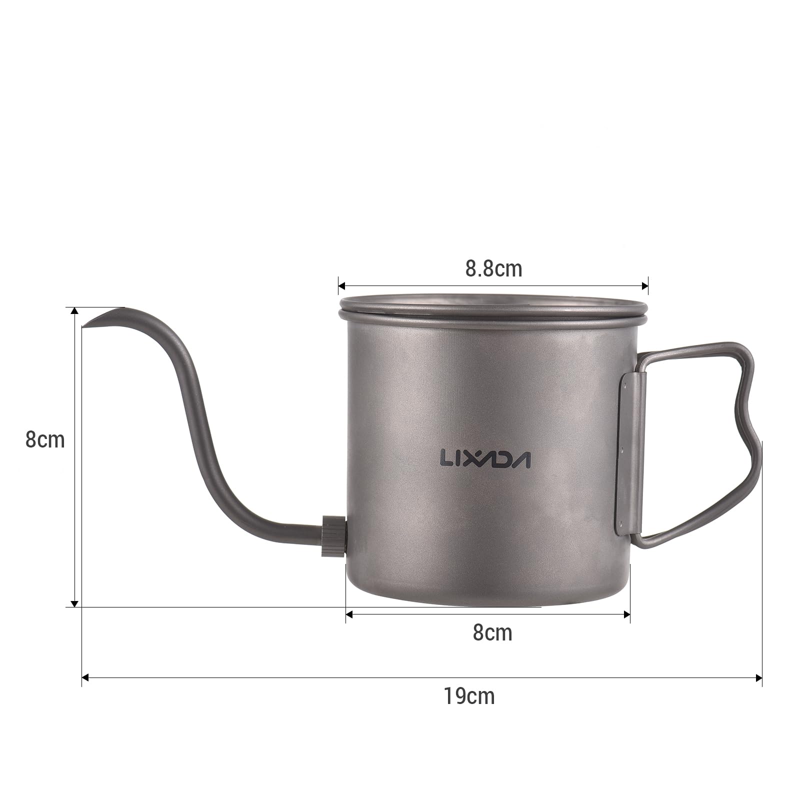 Gift-ready design of Lixada titanium camping kettle for campers and coffee lovers.