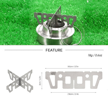 Lixada titanium stove rack closeup titanium texture emphasizes durability and corrosion resistance.