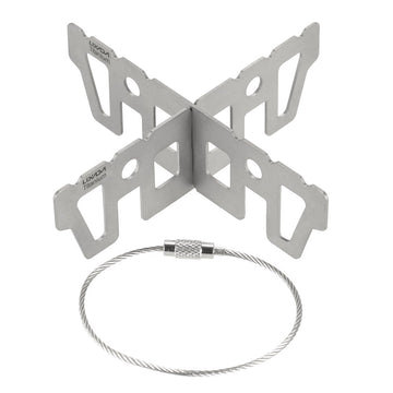 Lixada titanium stove rack cross stand top view showing stable, ultralight support for camping stoves.