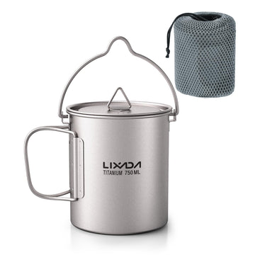 Lixada titanium water mug cup with lid for efficient outdoor cooking