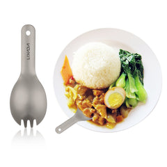 Lixada ultralight spork, 4.9 inches, ideal for hiking and backpacking.