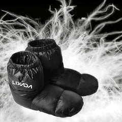 Lixada ultralight booties interior lining reveals 90% duck down for plush comfort