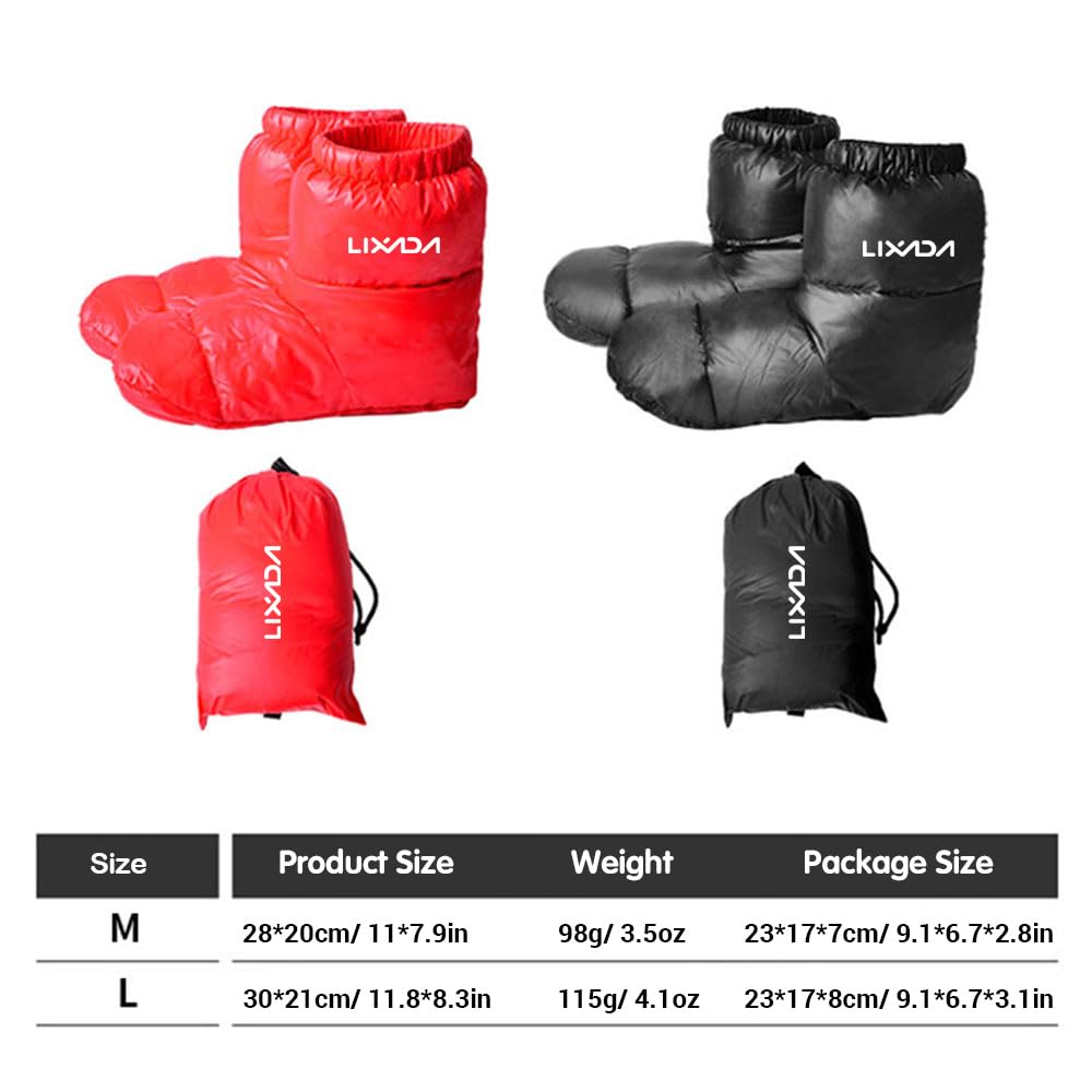 Lixada booties in compact pouch showcases ultralight, packable warmth for travel