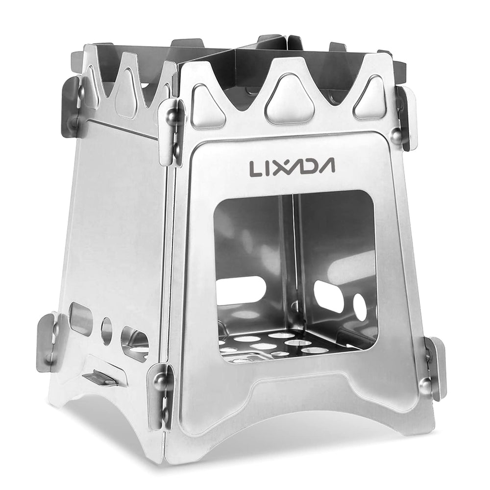 Lixada wood-burning stove being assembled quickly for outdoor meals.