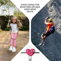 Lixada zip line pulley aluminum shell, lightweight yet durable for outdoor use