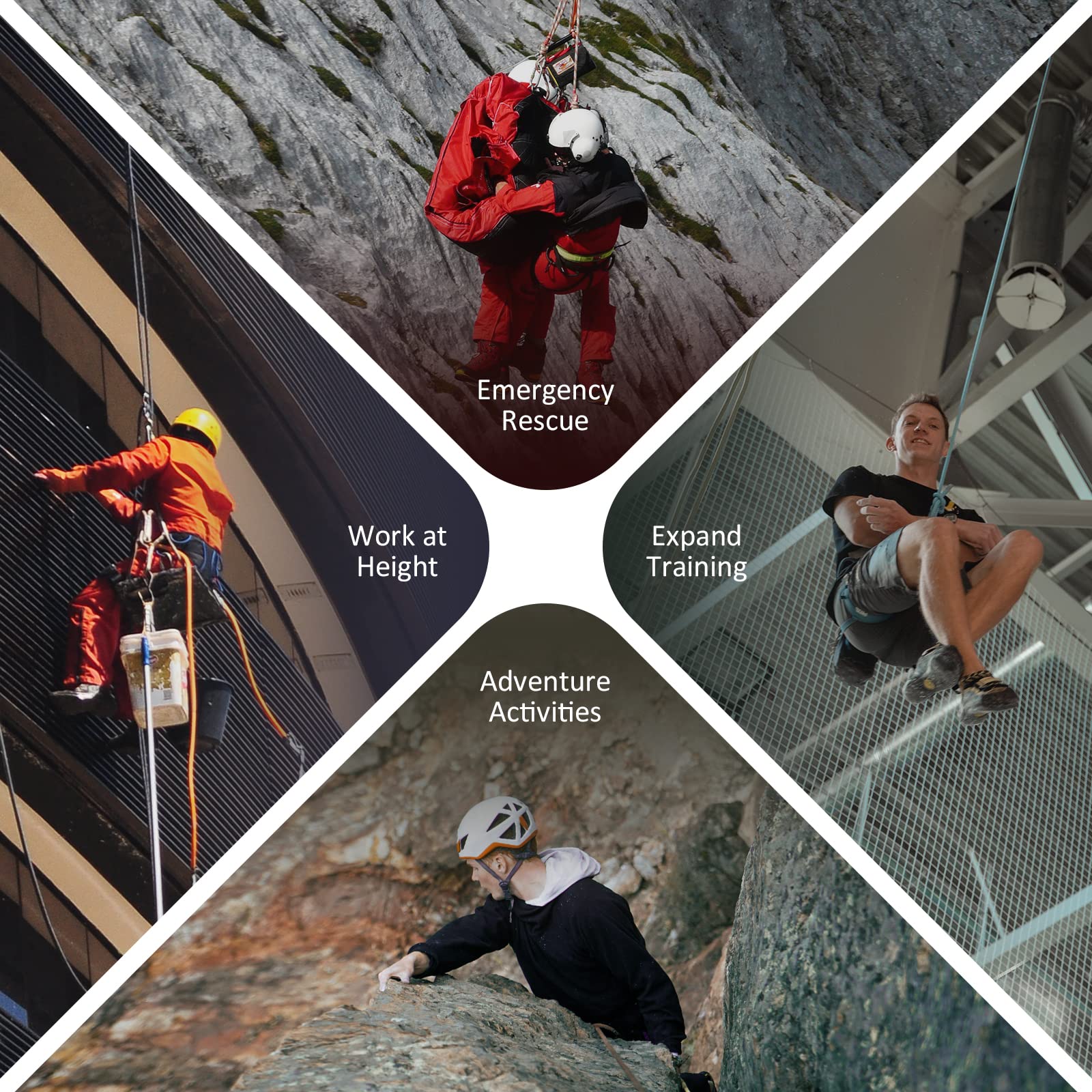 Lixada zip line pulley carabiner holes for quick securing