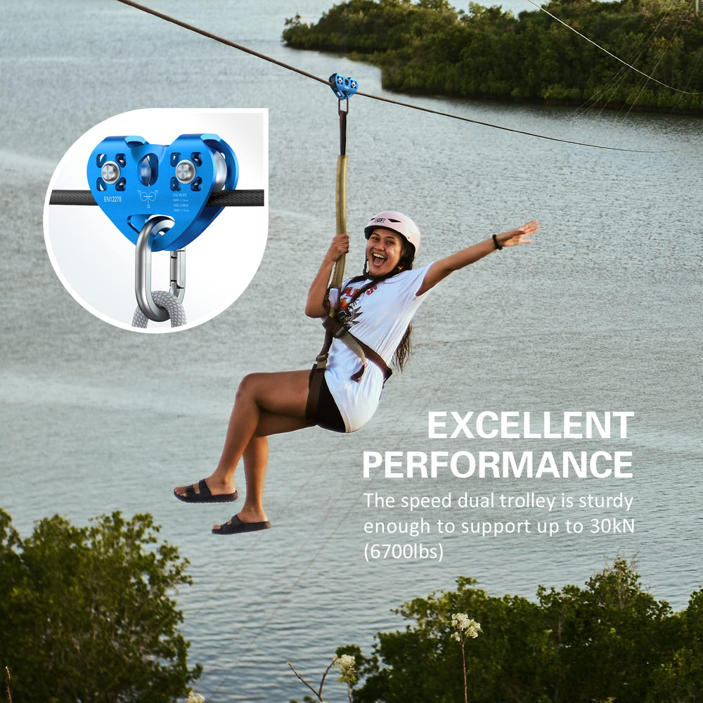 Lixada zipline pulley with stainless steel pulleys for durability