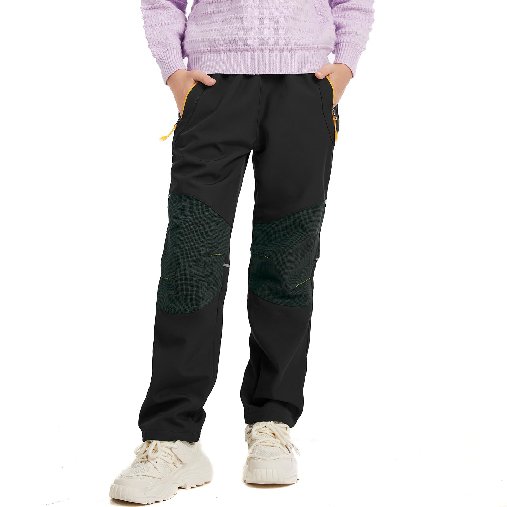 liyiyiyia snow-pants-kids-front-view Elastic waistband for comfortable fit during active play