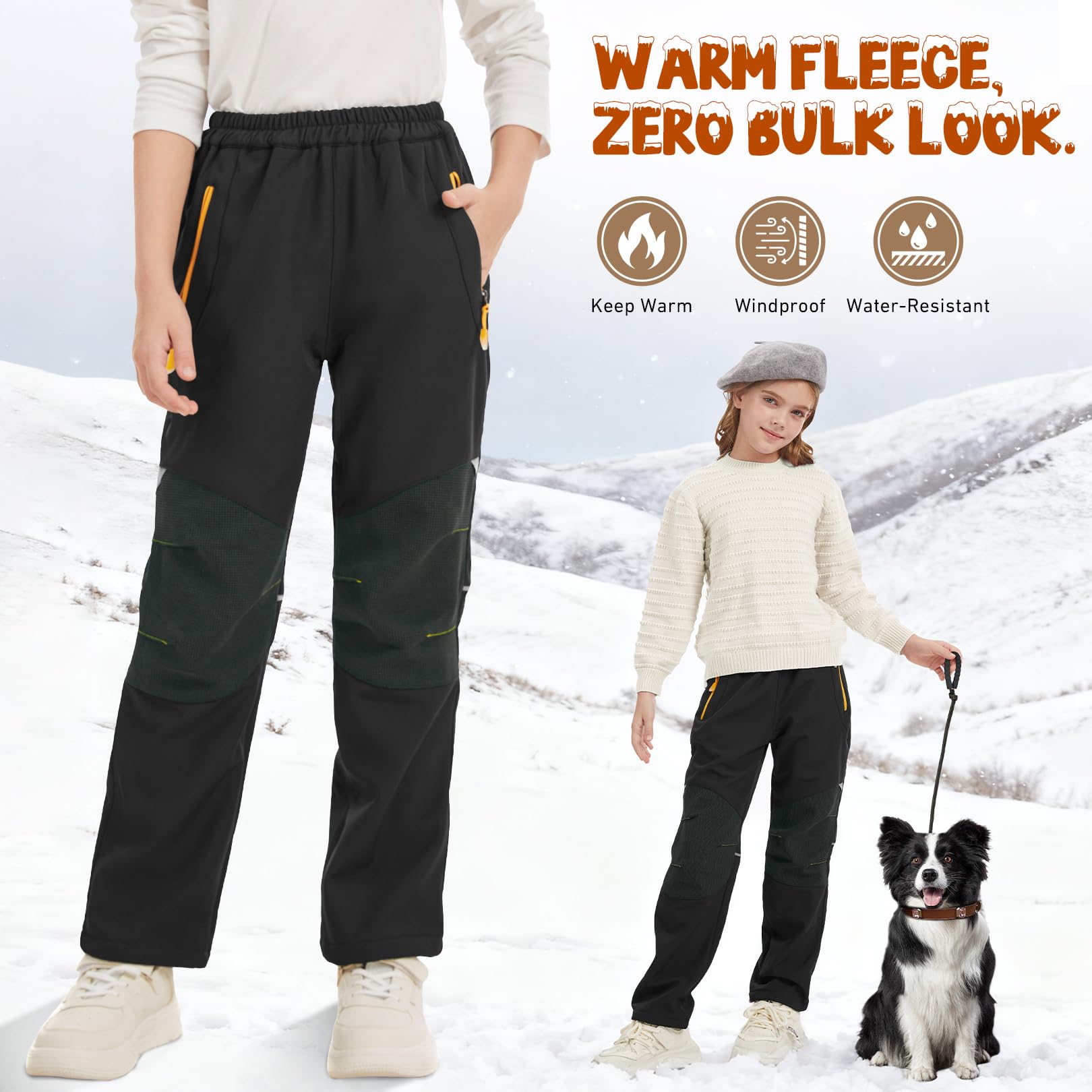 liyiyiyia snow-pants-kids-reinforced-knees Reinforced knees endure rugged outdoor activity
