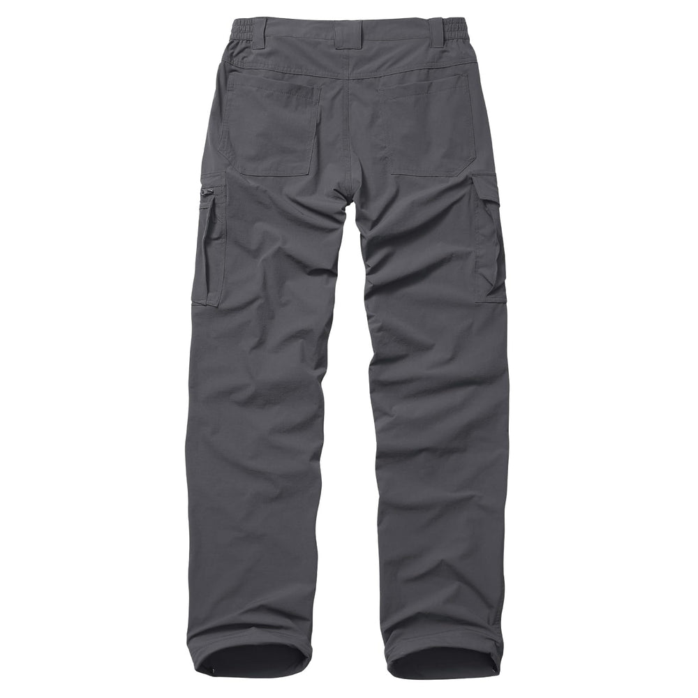 Lizorn mens hiking pants elastic waist 4-way stretch enables full range during outdoor activities.