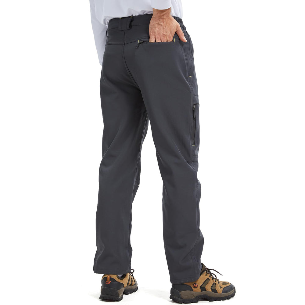 Lizorn men's fleece lined softshell pants deliver warm comfort on winter hikes.