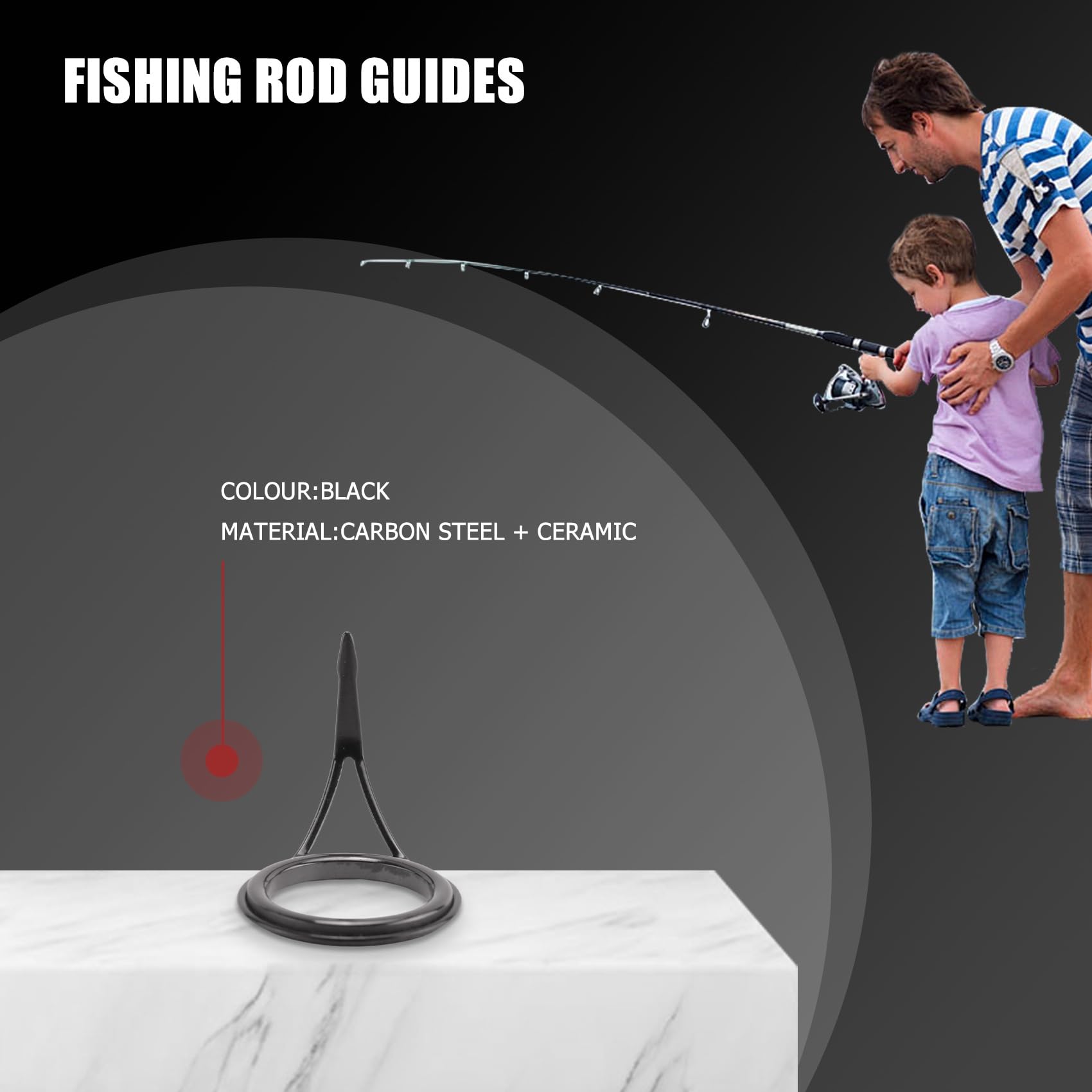 Lizusidtsy rod guide 12mm diameter for durable mid-size rod repairs.