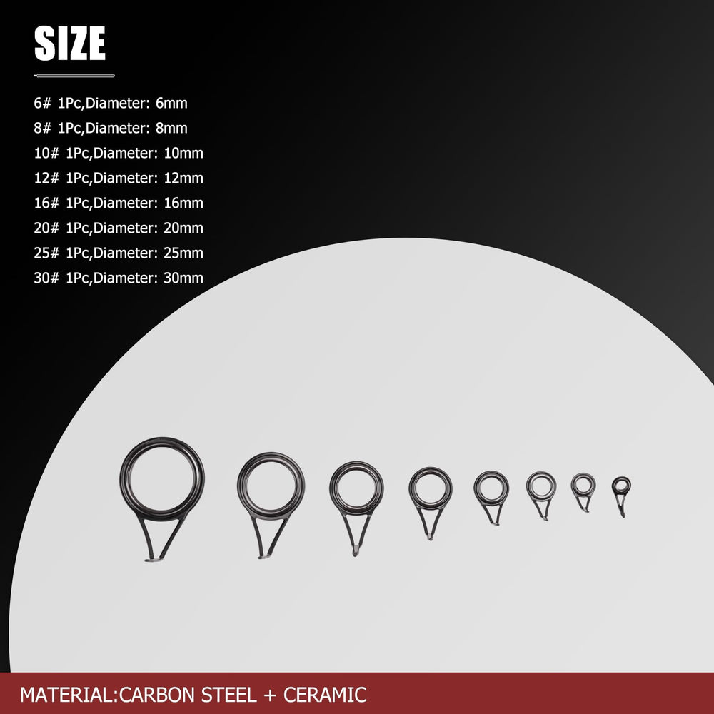 Lizusidtsy rod guide 25mm diameter for heavy-duty fishing setups.