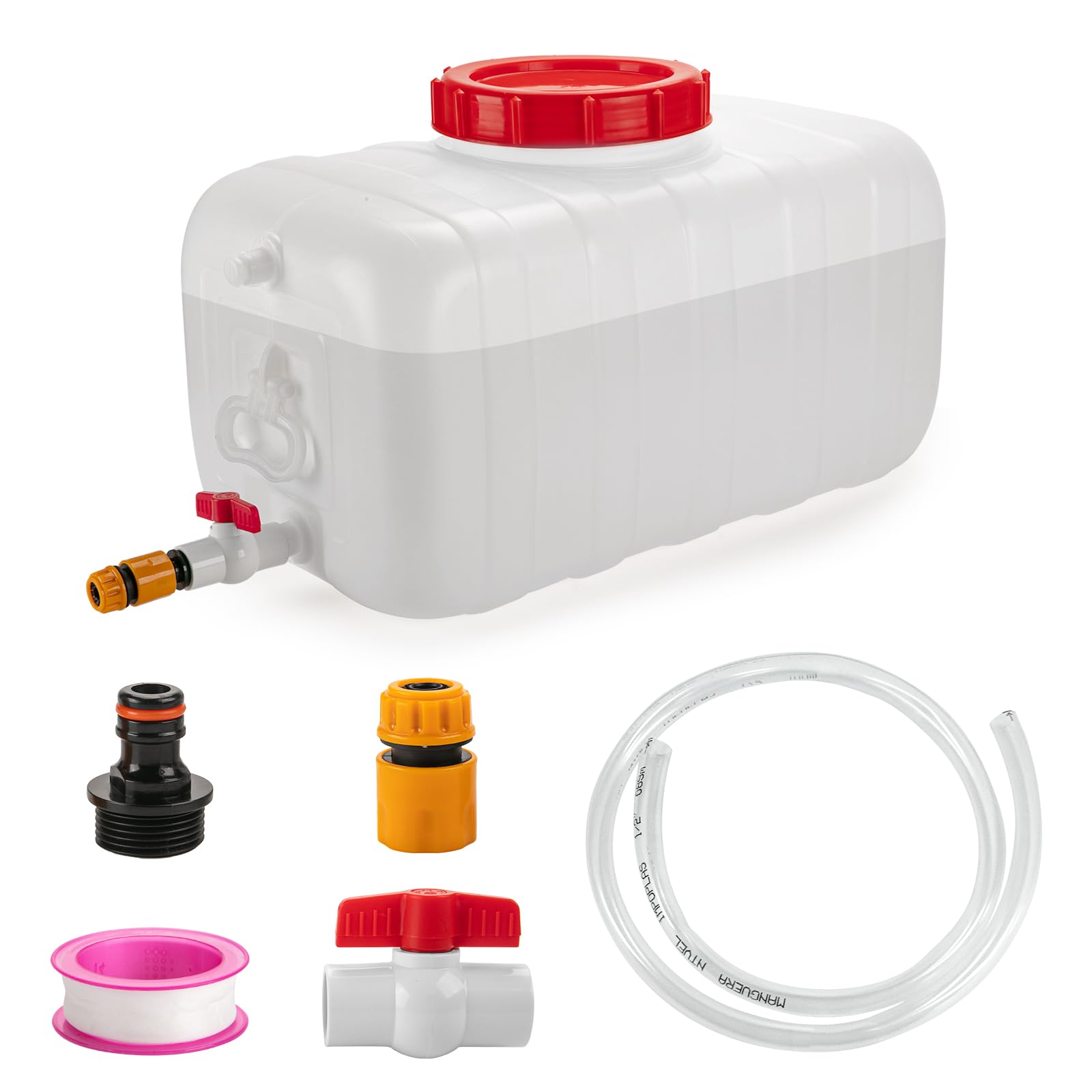 LJJJXXX water storage container front view, rugged camping-ready build.