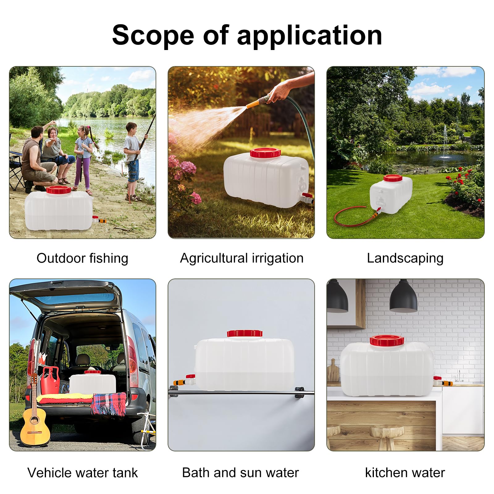LJJJXXX water storage container pour-spout flow, smooth dispensing during camping.