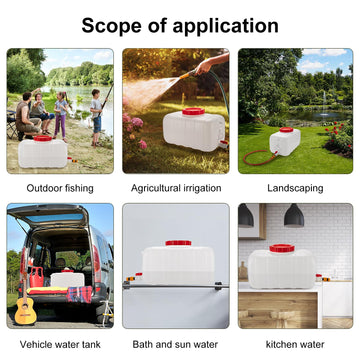 LJJJXXX water storage container pour-spout flow, smooth dispensing during camping.