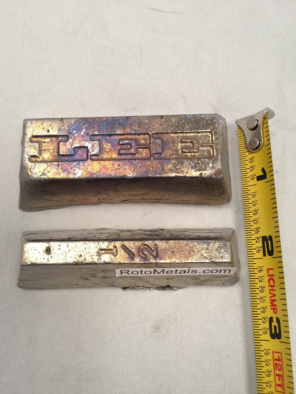 LK lead ingots in casting process, neat and ready to melt
