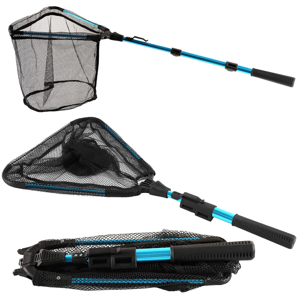 LLCJYYCY fishing net with handle, blue, close-up
