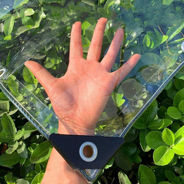 LLPEIJIE026 clear tarp 8x16 grommets for simple tie-downs and secure shelter.