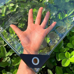 LLPEIJIE026 clear tarp 8x16 grommets for simple tie-downs and secure shelter.