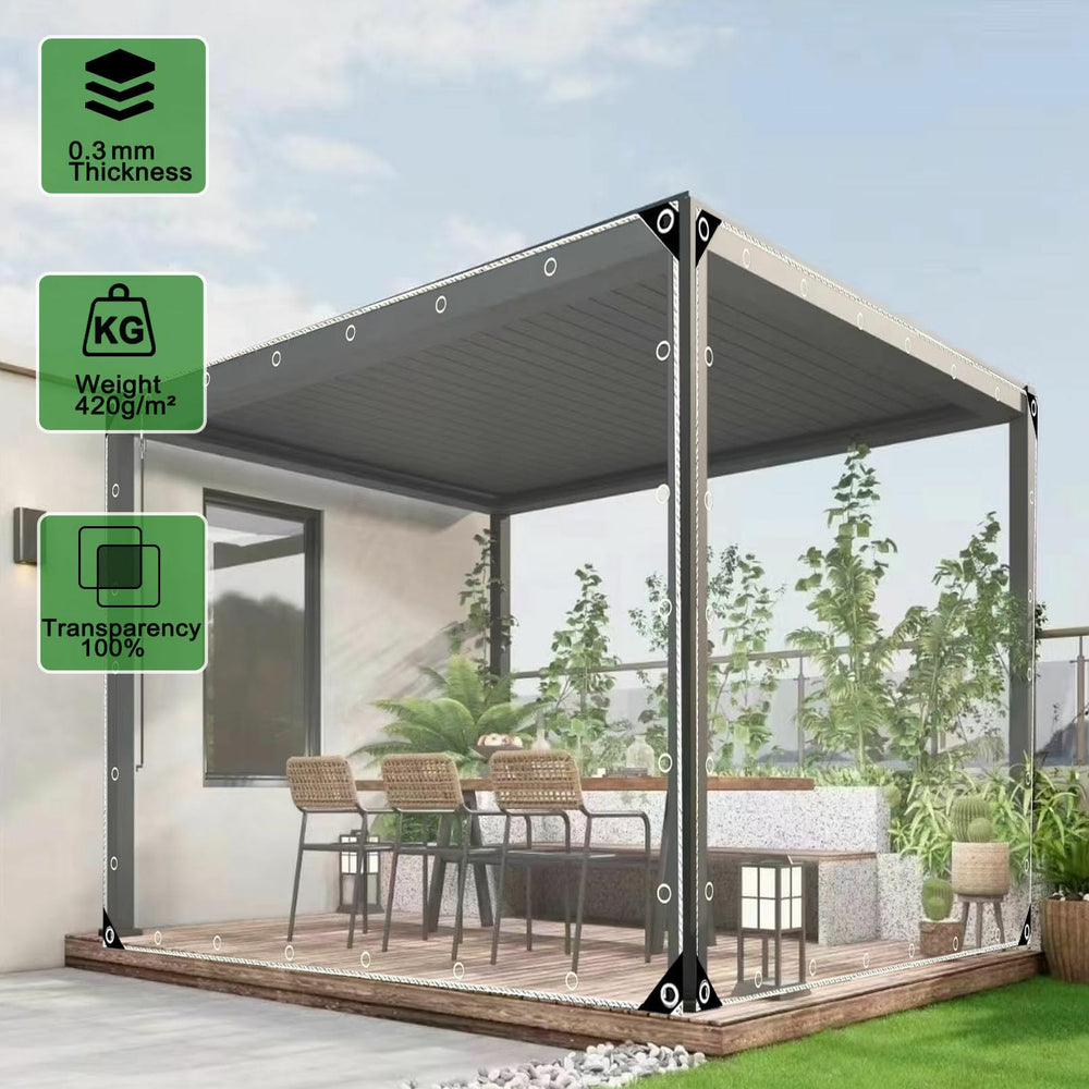 LLPEIJIE026 clear tarp 8x16 rain snow protection for plants, cars, and gear.