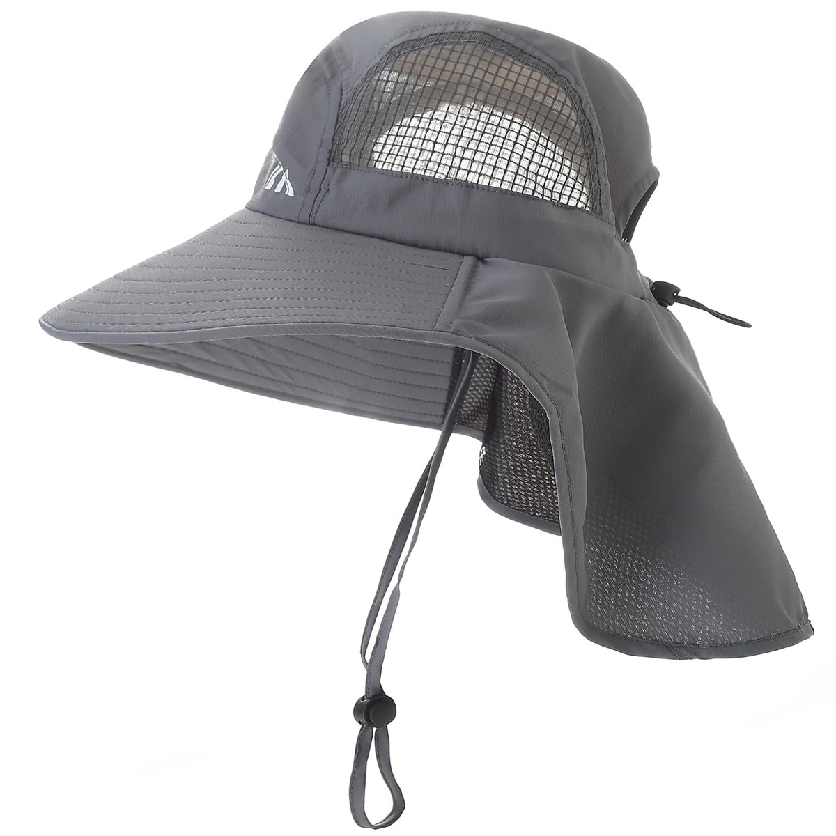 Womens sun hat with a wide brim in dark gray