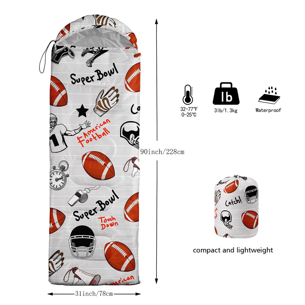 lneffble kids sleeping bag compressed for easy backpacking and storage