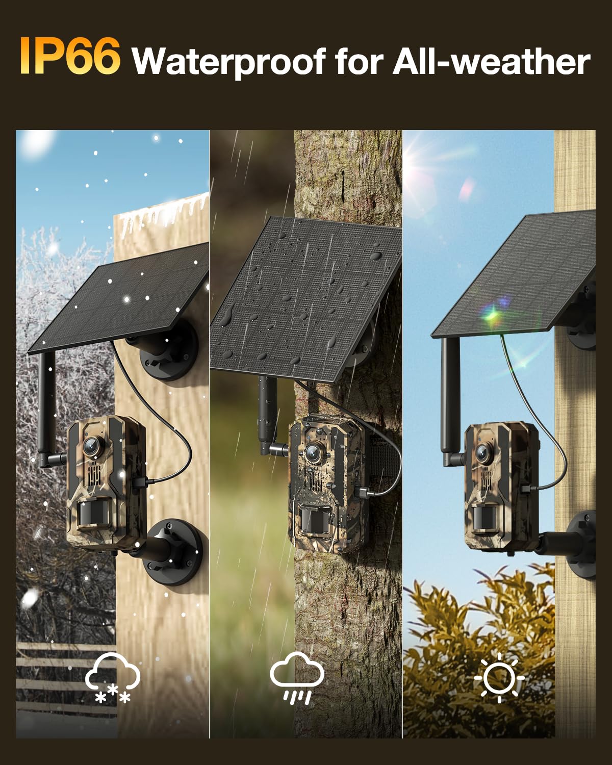 Loatos trail camera solar panel 5W enables ongoing field operation.