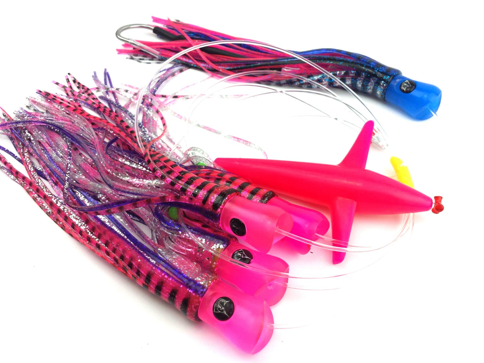 Lobo Lures 215 teaser bird glow increases visibility for offshore trolling