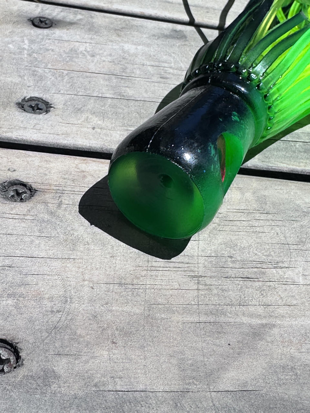 Close-up of 3D eyes on the Big Chugger for lifelike lure realism