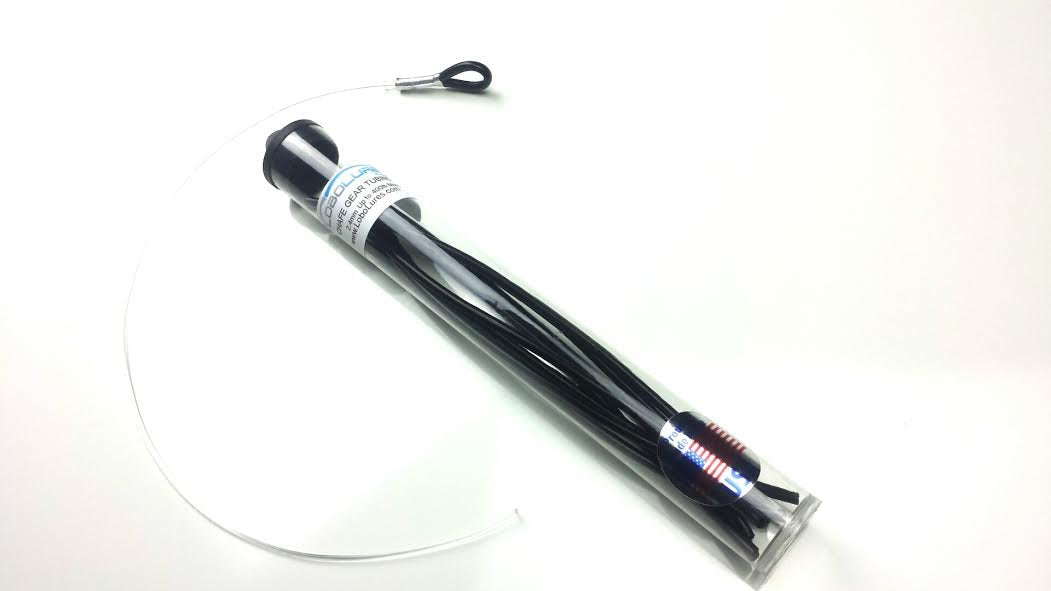 Lobo Lures Black Ultra Flexible 2.4mm chafe guard enables smooth bends for rigging.